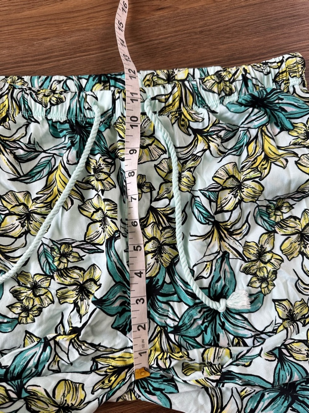 Beach Riot Womens The Blue Lagoon Drawstring Wide Leg Beach Pants Large Floral - Picture 5 of 7